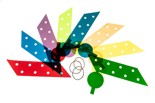 Bright and colorful set of Godox AD400 gels