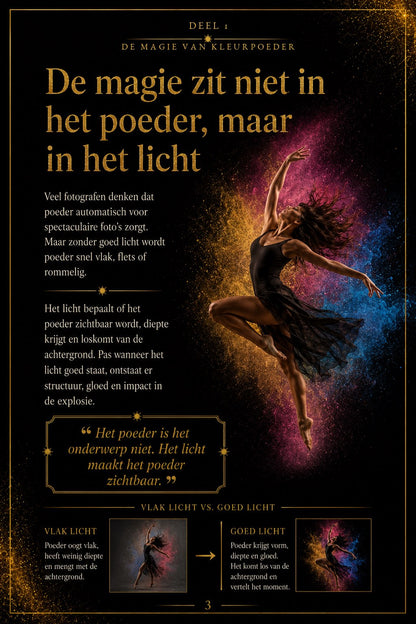 Hoe maak jij spectaculaire kleurpoeder foto's?