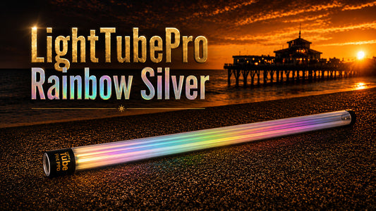 LIght painting tube regenboog zilver kleuren holografisch