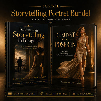 Storytelling fotografie gecombineerd met sterke poses, omdat iedere fotograaf moeite heeft met krachtig poseren