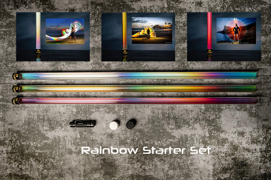 Light painting photography starter set holographic rainbow colors
