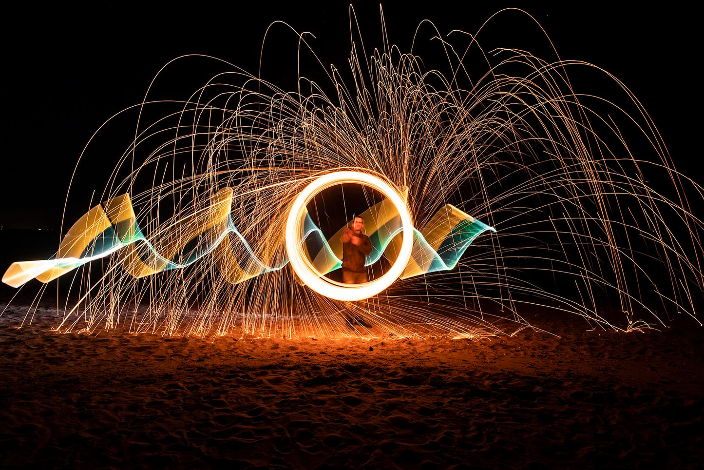 Staalwol fotografie effect en light tube painting gecombineerd