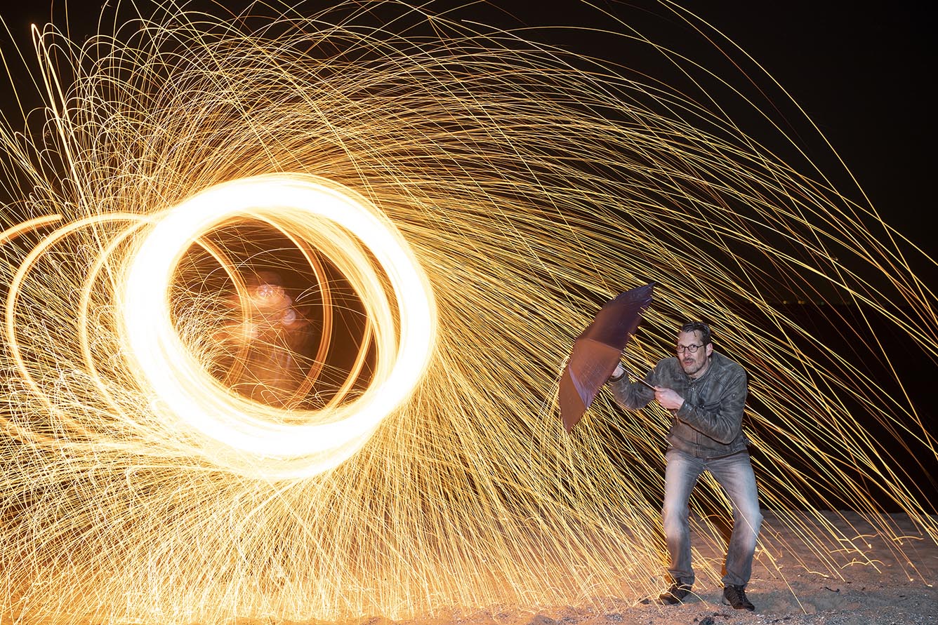 Leer fotograferen met staalwol vonken effect